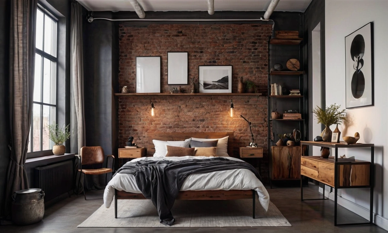 Важность правильного использования цветовой гаммы в спальне в стиле Лофт