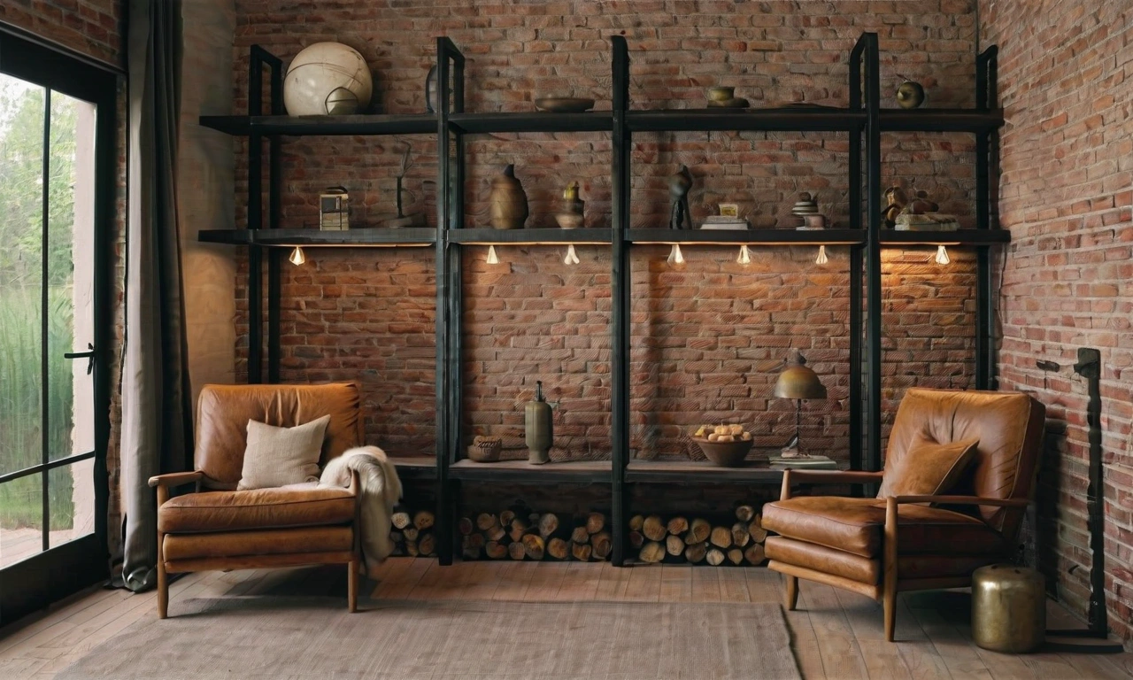 Примеры интерьеров с использованием обоев и плитки в стиле лофт