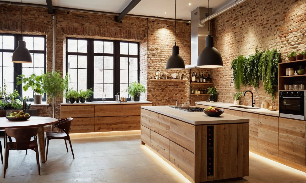 Дерево – природная гармония в лофт-дизайне