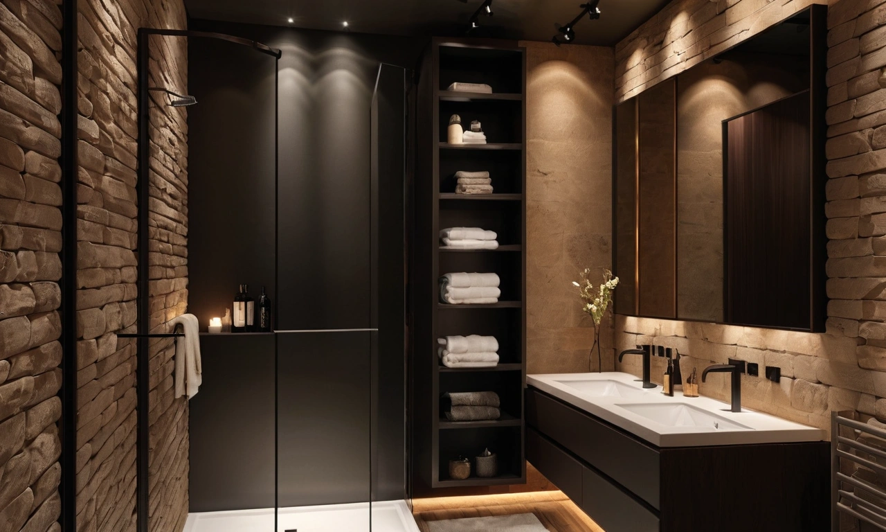 Необычные материалы в душевых кабинах