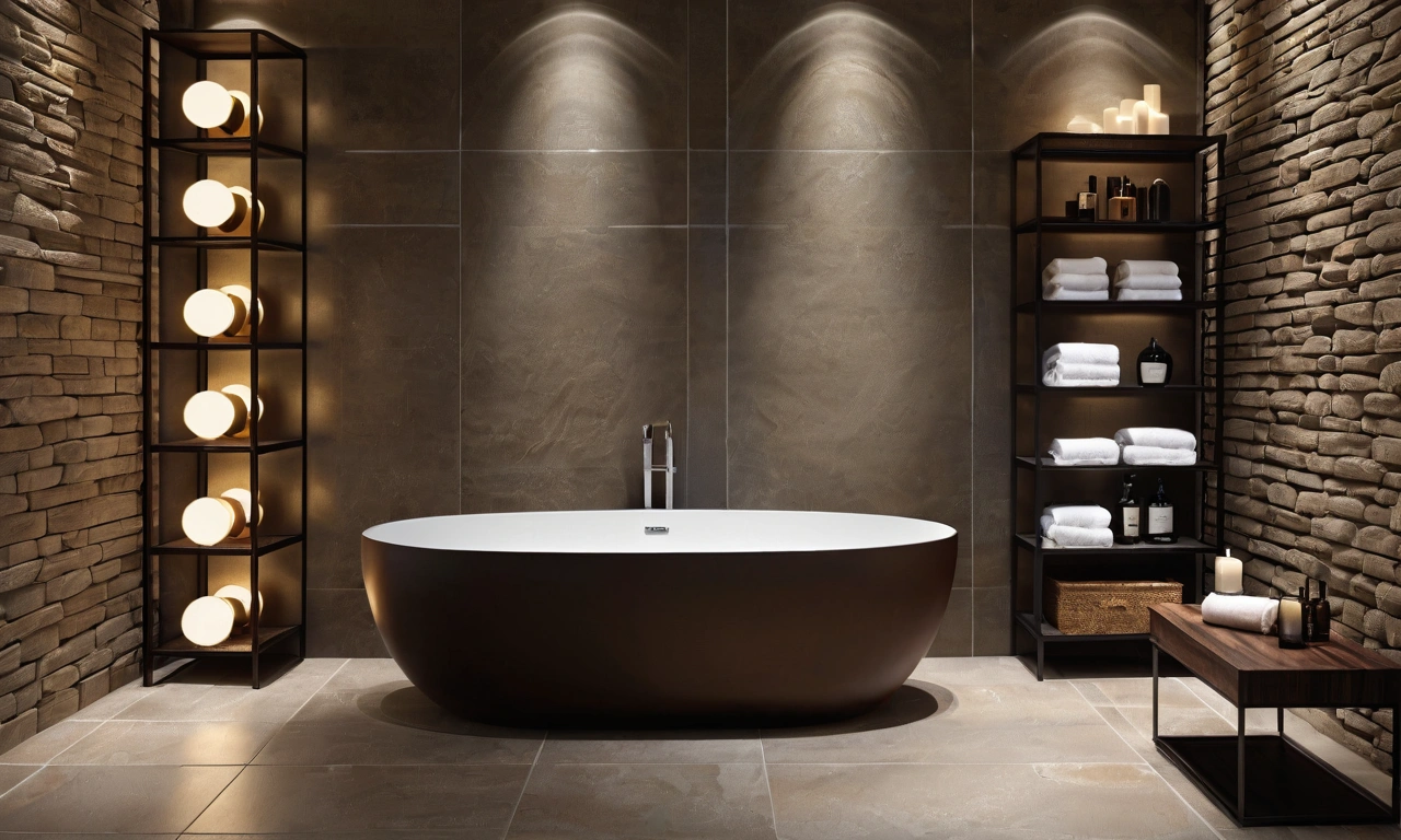 Освещение в лофт-стиле ванной комнаты