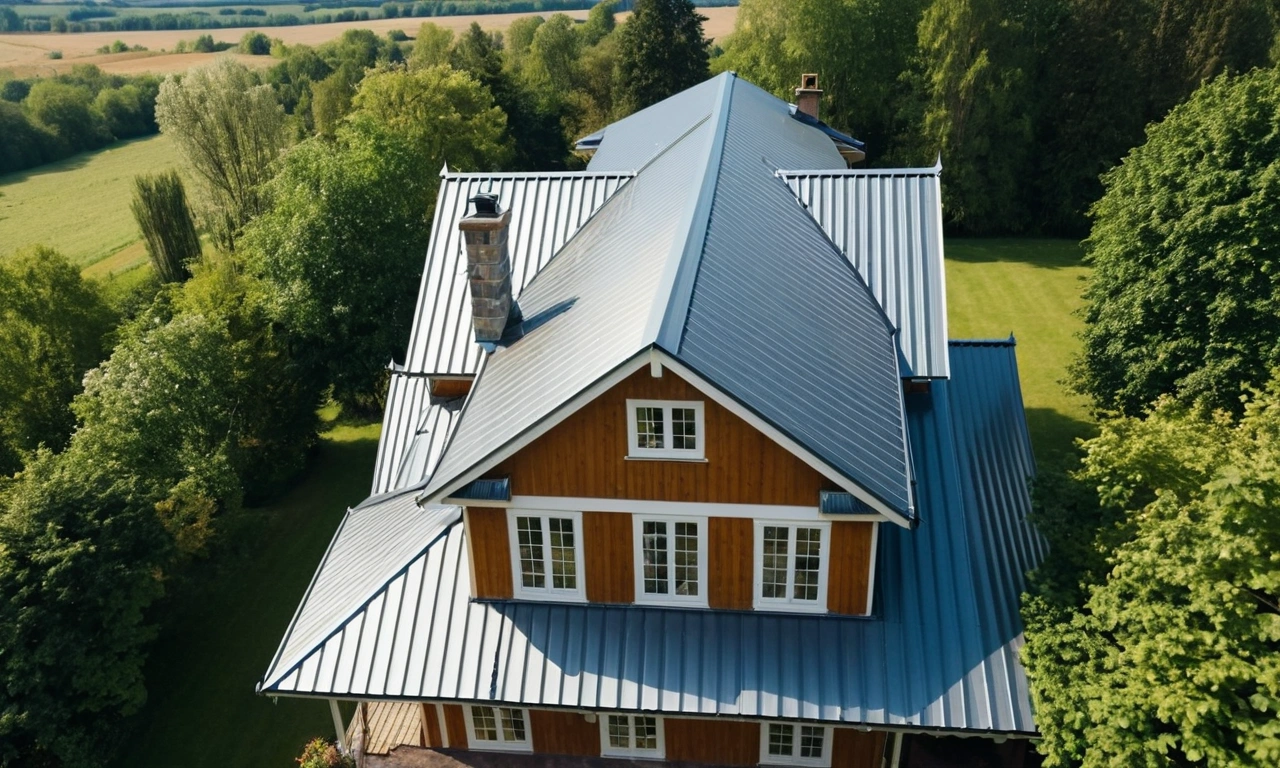 Голубая и зеленая крыша в стиле Лофт