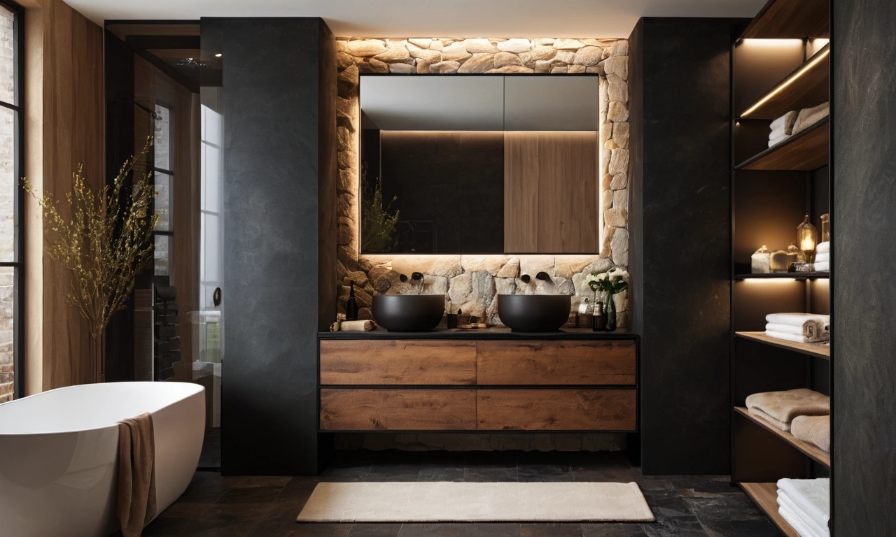 Ванная комната в стиле Лофт: добавьте промышленный шарм