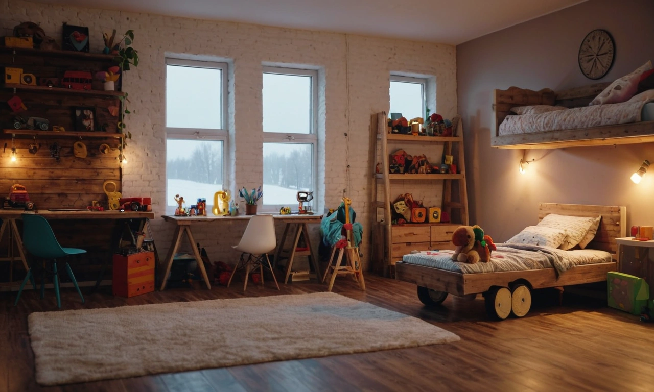 Необычный столик для творческой работы в детской комнате