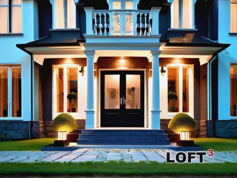 Элементы и детали фасада Лофт с использованием открытых коммуникаций