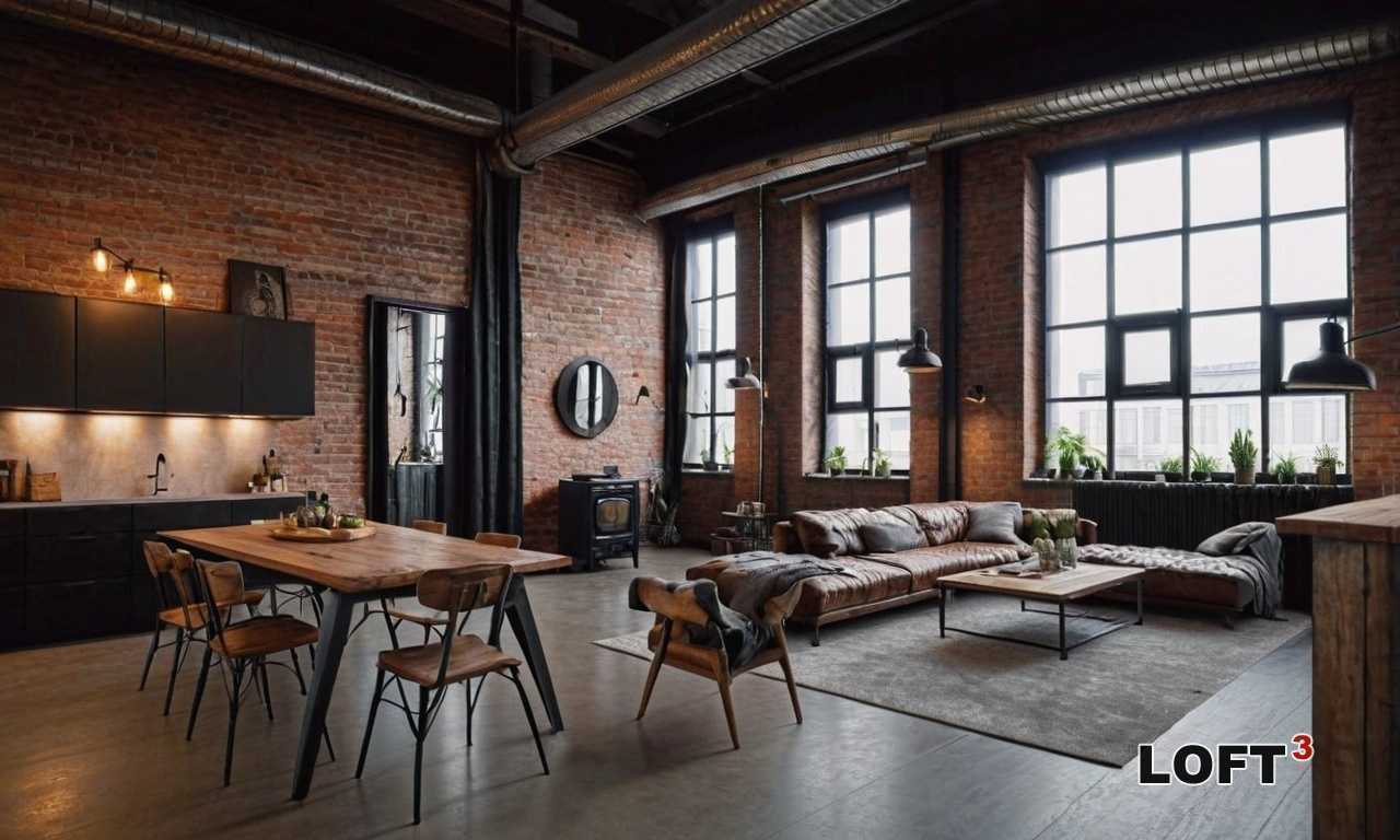 Как оформить квартиру-студию в стиле Лофт с разделением пространства