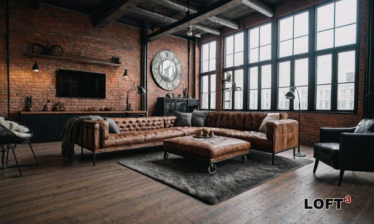 Как оформить холл с мебелью Лофт и акцентами на бетонные стены?