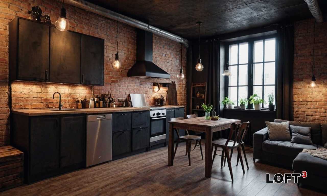 Как правильно выбрать кухонный фартук в стиле лофт