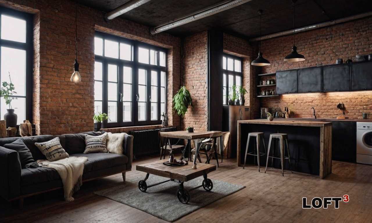 Жилые лофты с граффити на стенах - искусство в индустриальном пространстве