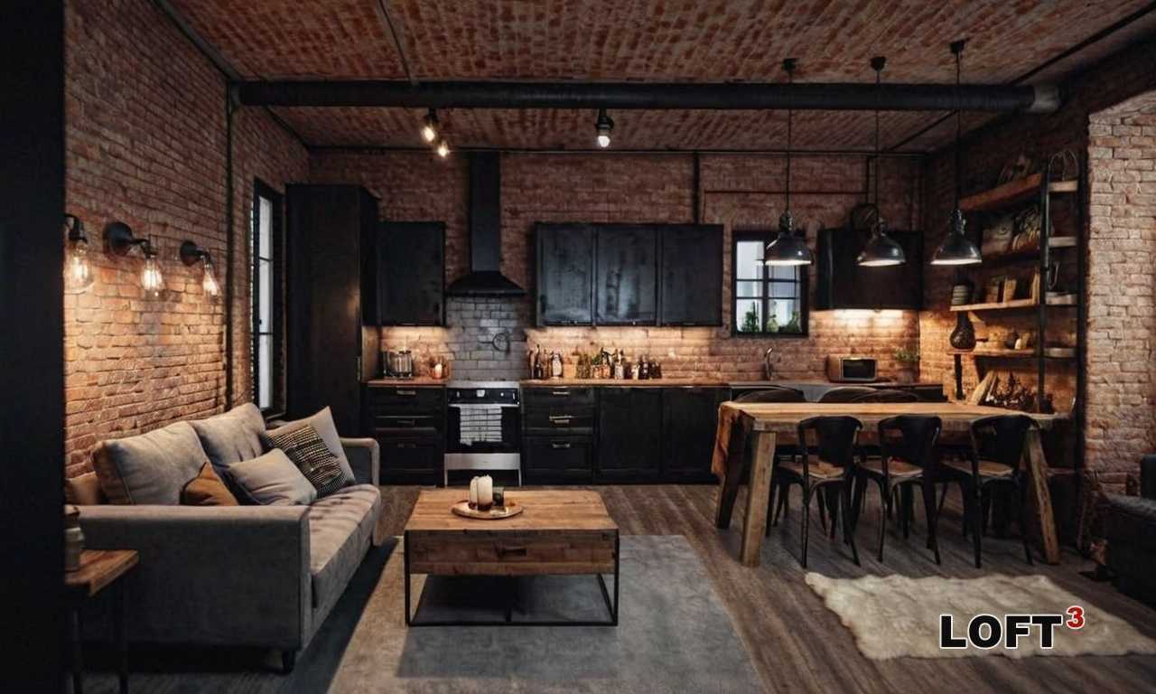 Загородный лофт с камином - уютные решения для индустриального стиля