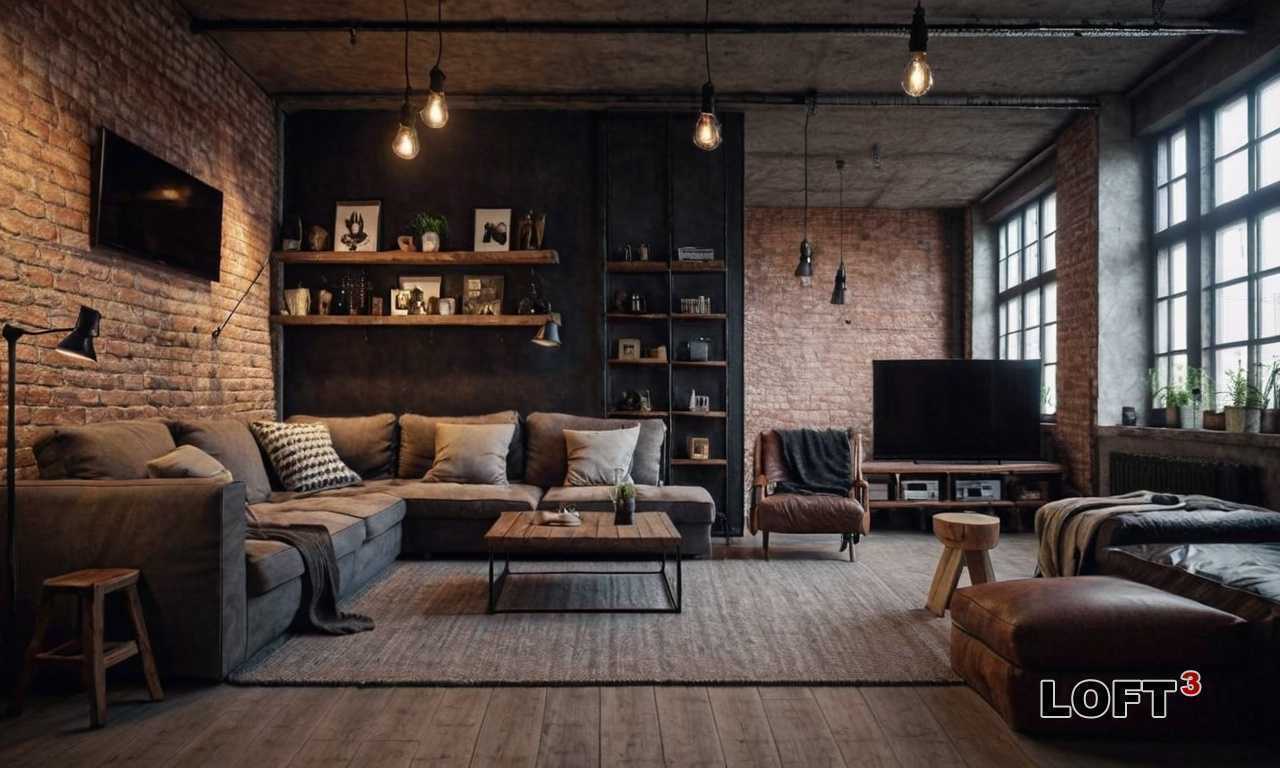 Как использовать бетонные элементы в интерьере загородного дома в стиле лофт для создания акцентов?