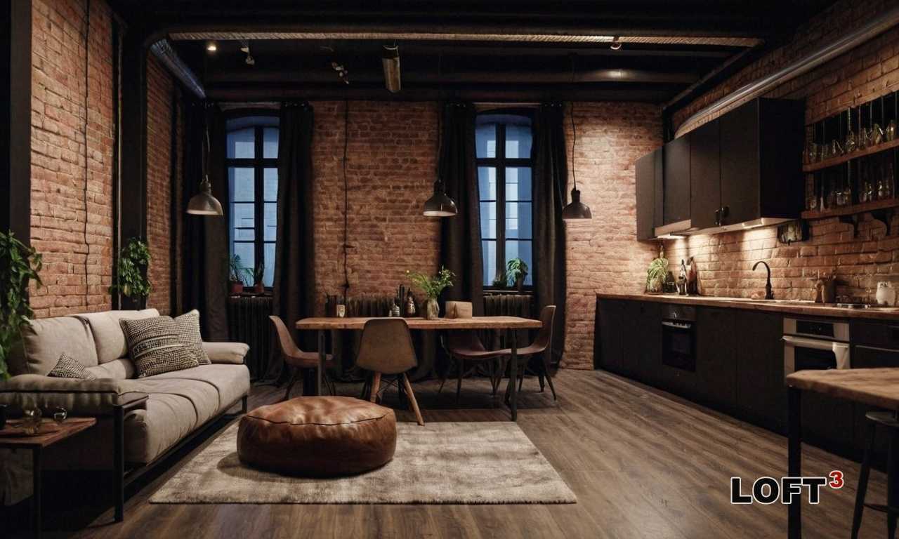 Как сочетать различные материалы в интерьере загородного дома в стиле лофт?