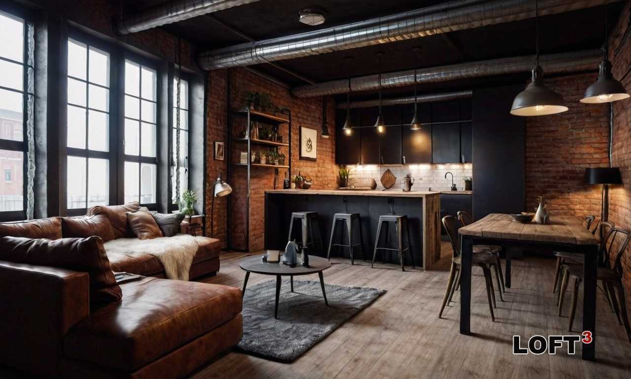 Как оформить спальню в загородном доме в стиле лофт с акцентами на черный цвет?