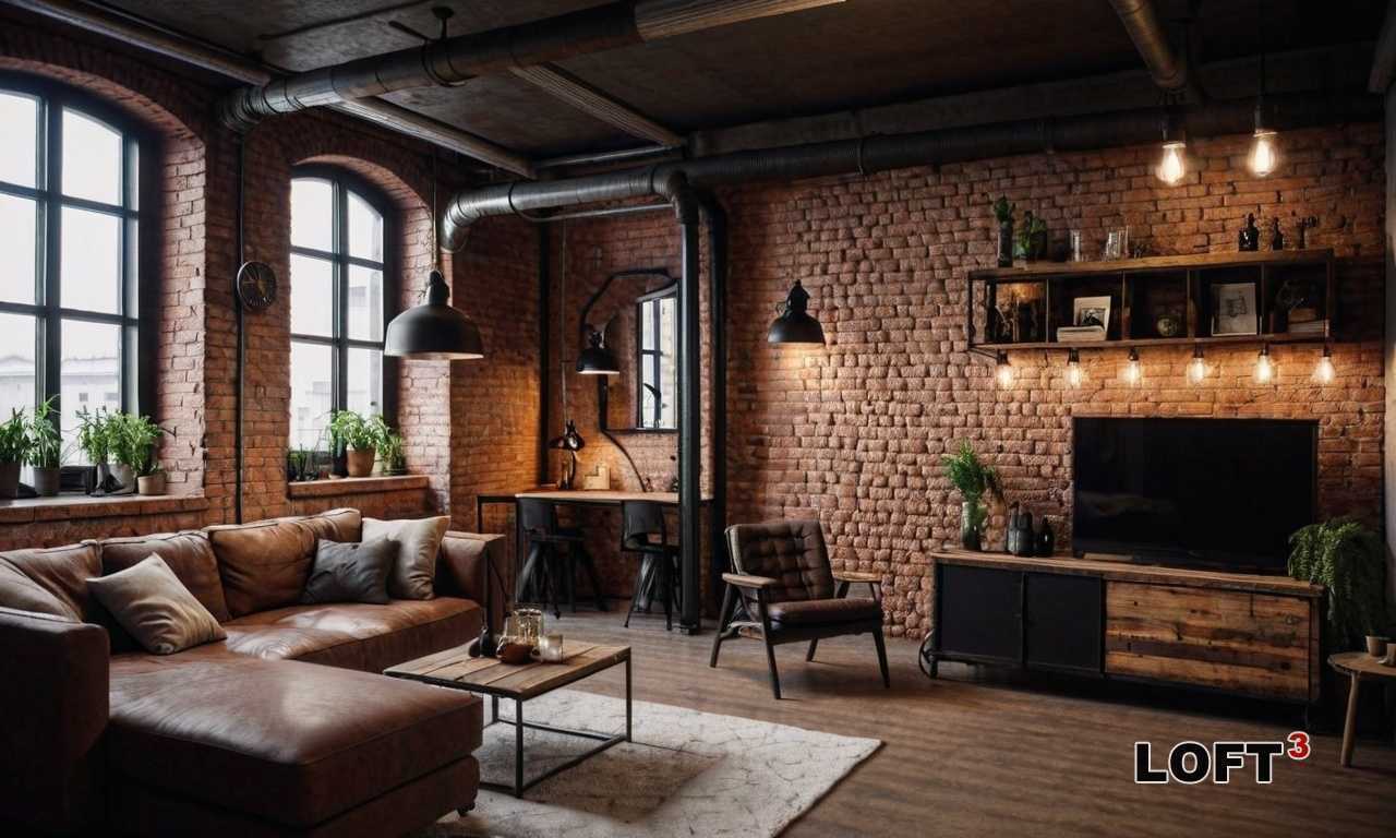 Как создать атмосферу уюта в загородном доме в стиле лофт с помощью ткани?