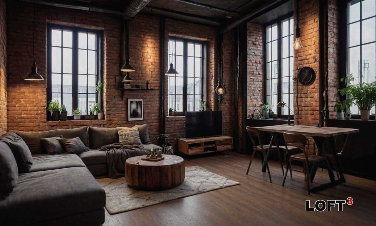 Как использовать кирпичную кладку для создания акцентов в интерьере загородного дома в стиле лофт?