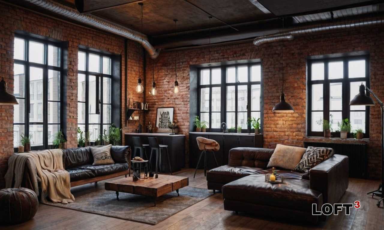 Как создать стильный интерьер на кухне в загородном доме в стиле лофт?