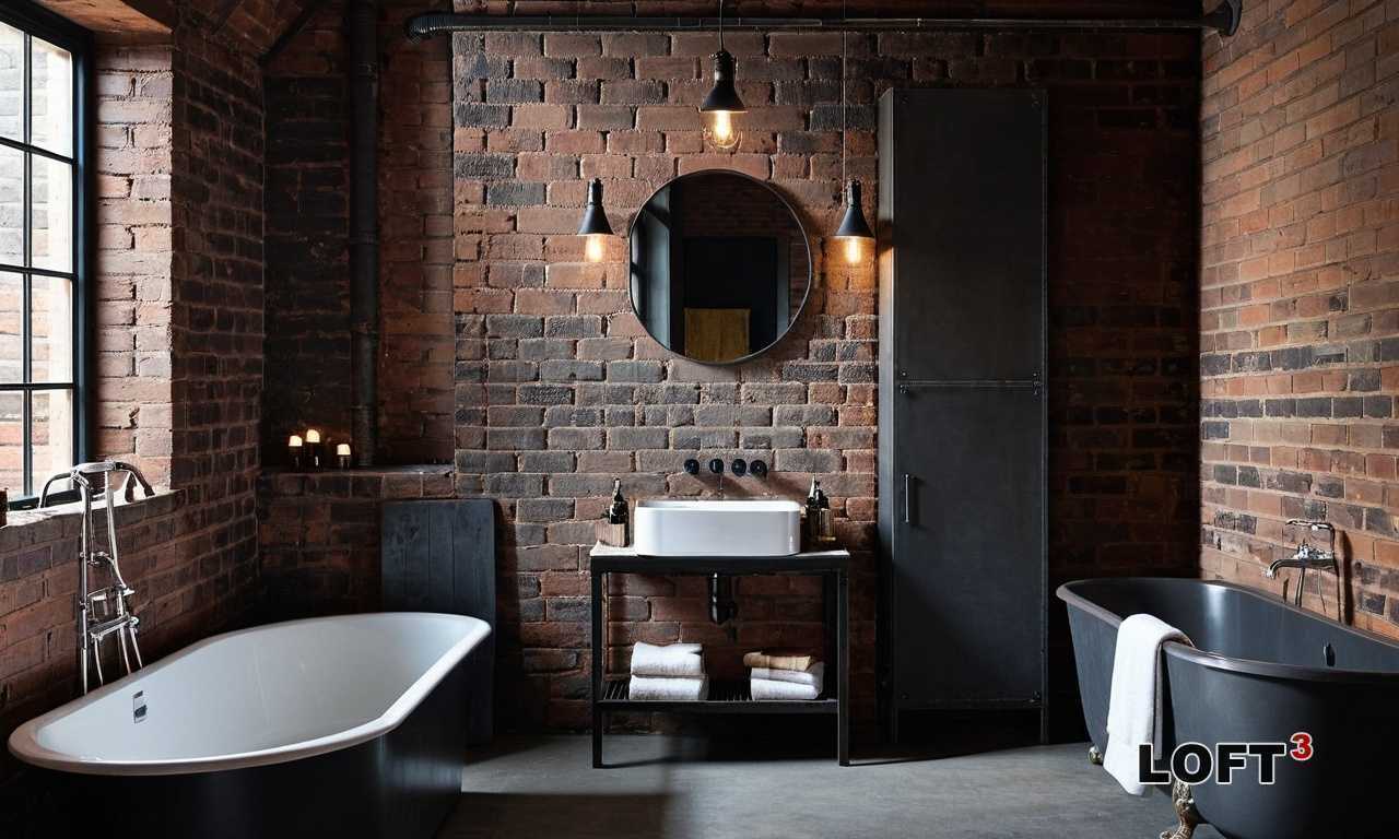 Как оформить туалет Лофт с акцентами на бетонный потолок и медные трубы?